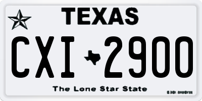 TX license plate CXI2900