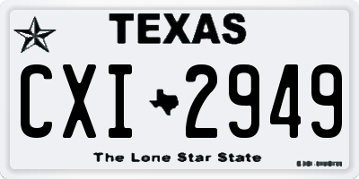 TX license plate CXI2949