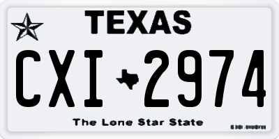 TX license plate CXI2974
