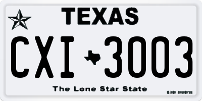 TX license plate CXI3003