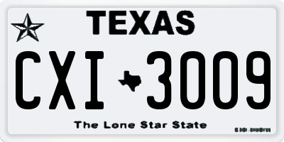 TX license plate CXI3009