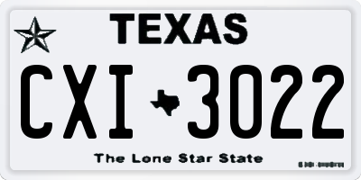 TX license plate CXI3022