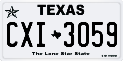 TX license plate CXI3059