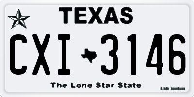 TX license plate CXI3146