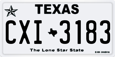 TX license plate CXI3183