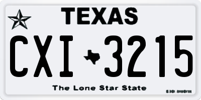 TX license plate CXI3215