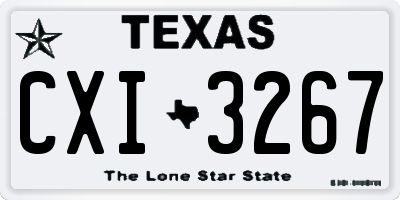 TX license plate CXI3267