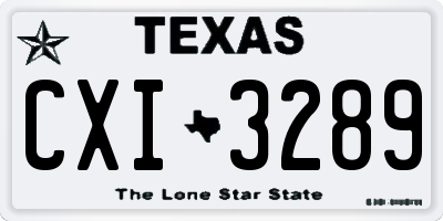 TX license plate CXI3289