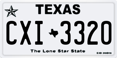 TX license plate CXI3320