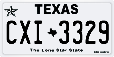 TX license plate CXI3329