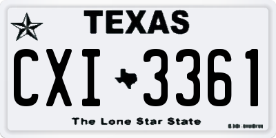 TX license plate CXI3361