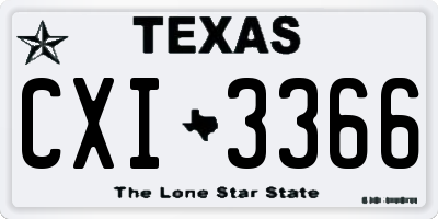 TX license plate CXI3366