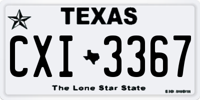 TX license plate CXI3367