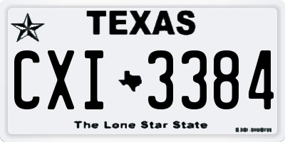 TX license plate CXI3384