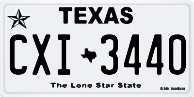 TX license plate CXI3440