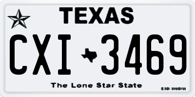 TX license plate CXI3469