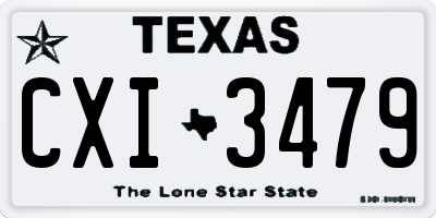 TX license plate CXI3479