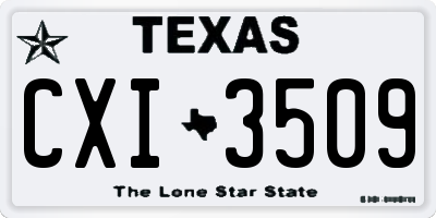 TX license plate CXI3509