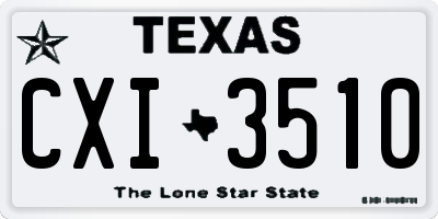 TX license plate CXI3510