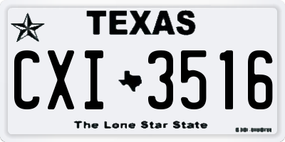 TX license plate CXI3516