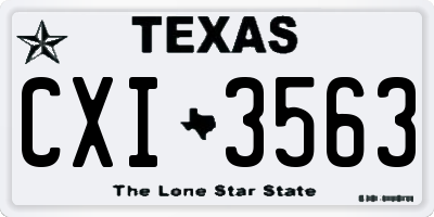 TX license plate CXI3563