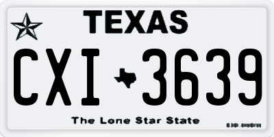TX license plate CXI3639