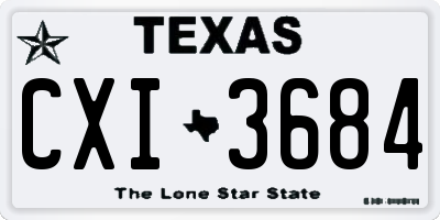 TX license plate CXI3684