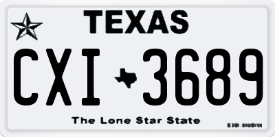 TX license plate CXI3689