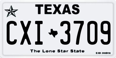 TX license plate CXI3709
