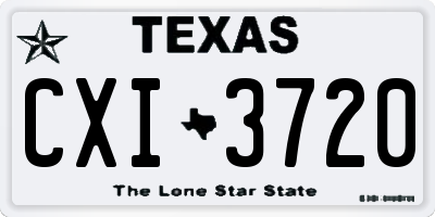 TX license plate CXI3720