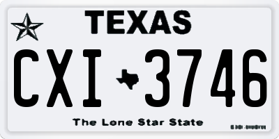 TX license plate CXI3746