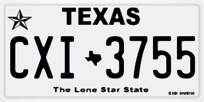 TX license plate CXI3755