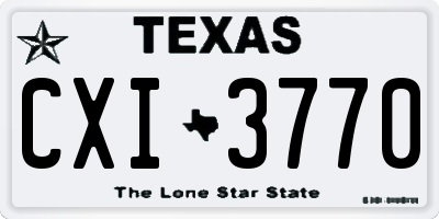 TX license plate CXI3770