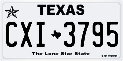 TX license plate CXI3795