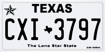 TX license plate CXI3797