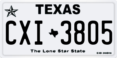 TX license plate CXI3805