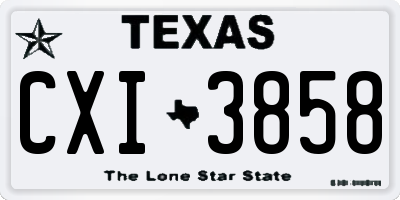 TX license plate CXI3858
