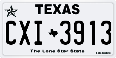 TX license plate CXI3913