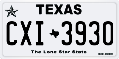 TX license plate CXI3930