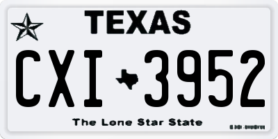 TX license plate CXI3952