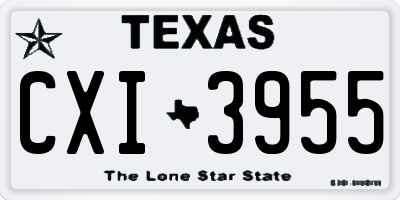 TX license plate CXI3955