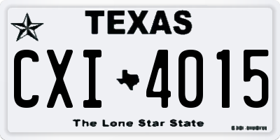 TX license plate CXI4015