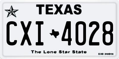 TX license plate CXI4028