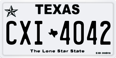 TX license plate CXI4042