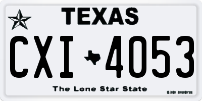 TX license plate CXI4053