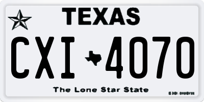 TX license plate CXI4070