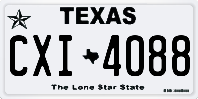 TX license plate CXI4088