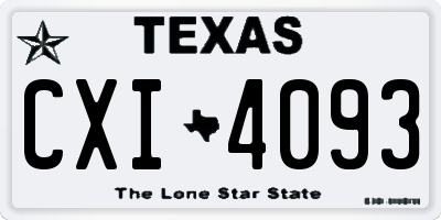 TX license plate CXI4093