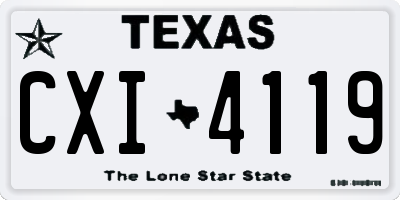 TX license plate CXI4119