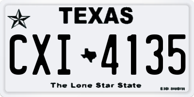 TX license plate CXI4135